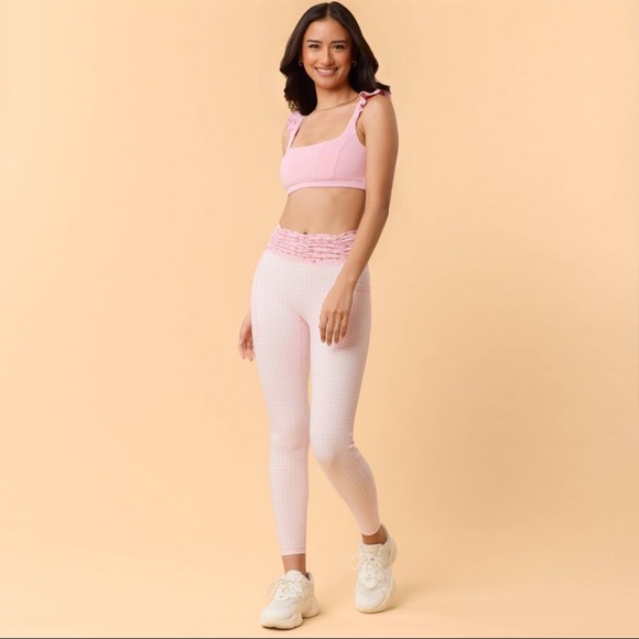 Blogilates Women's Ruffle Corset Sports Bra - Pink S - Picture 2 of 13